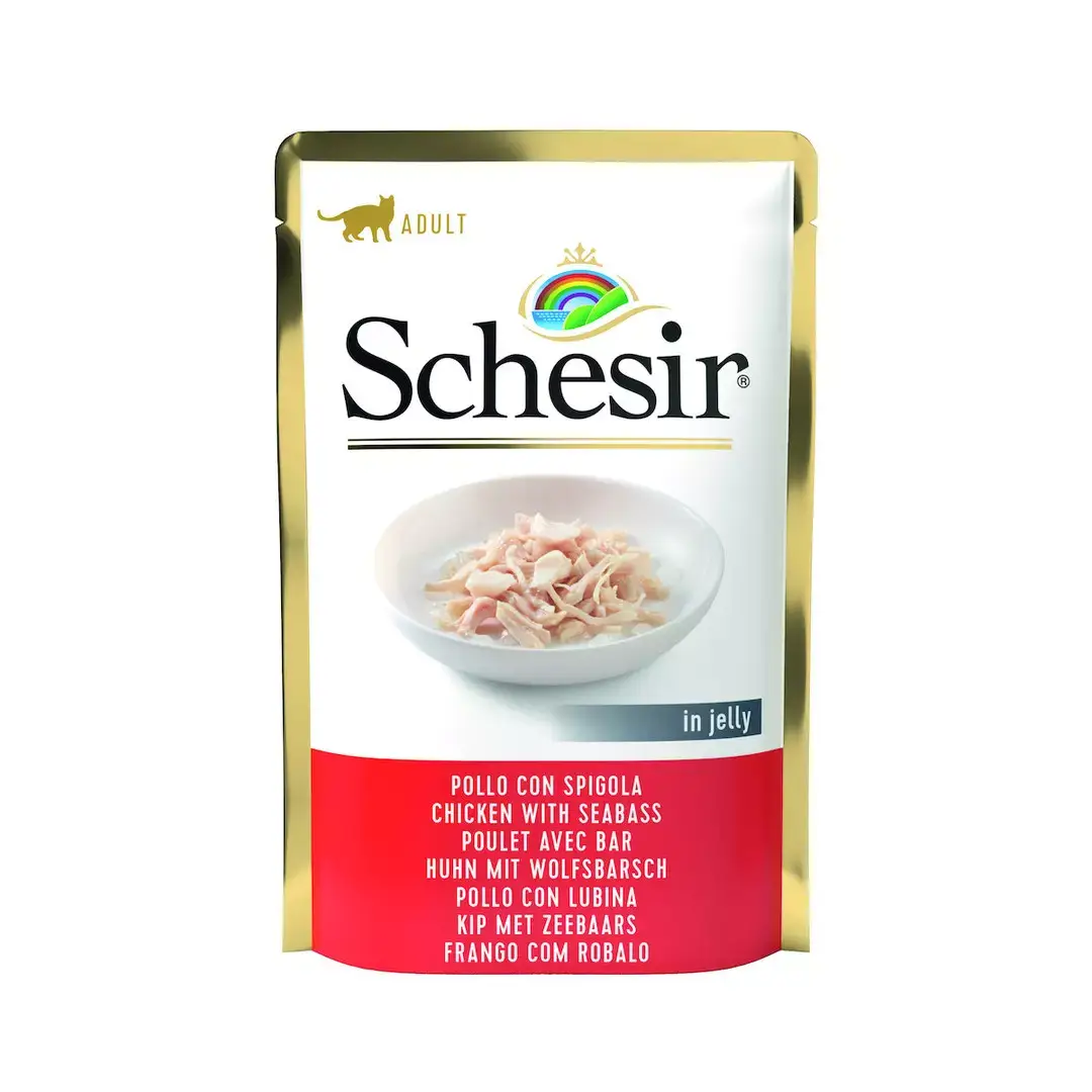 SCHESIR Cat Pouch Chicken/Bass 85gr..