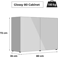 AQUAEL Тумба Cabinet GLOSSY 80 GREY