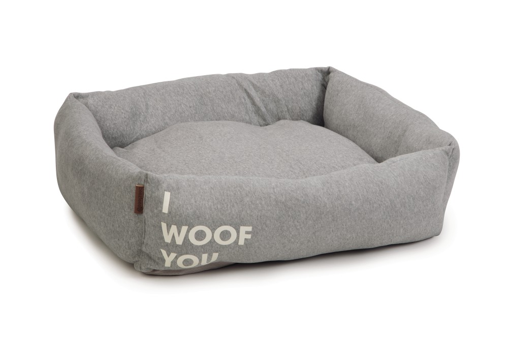 Beeztees диван хлопковая WOOF YOU Grey 80x70x..