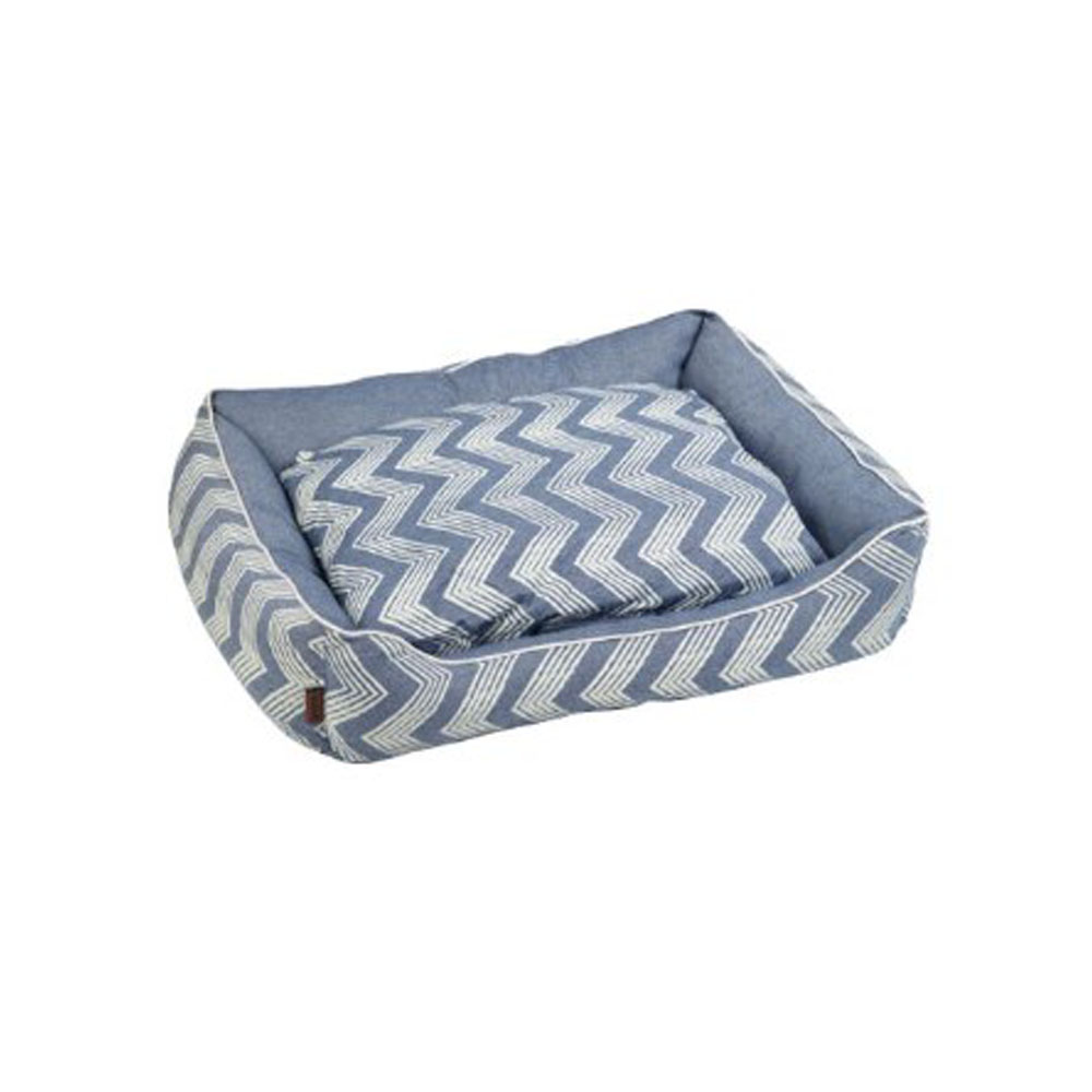 Beeztees диван хлопковый ZIGZAG Blue 55x50x20..