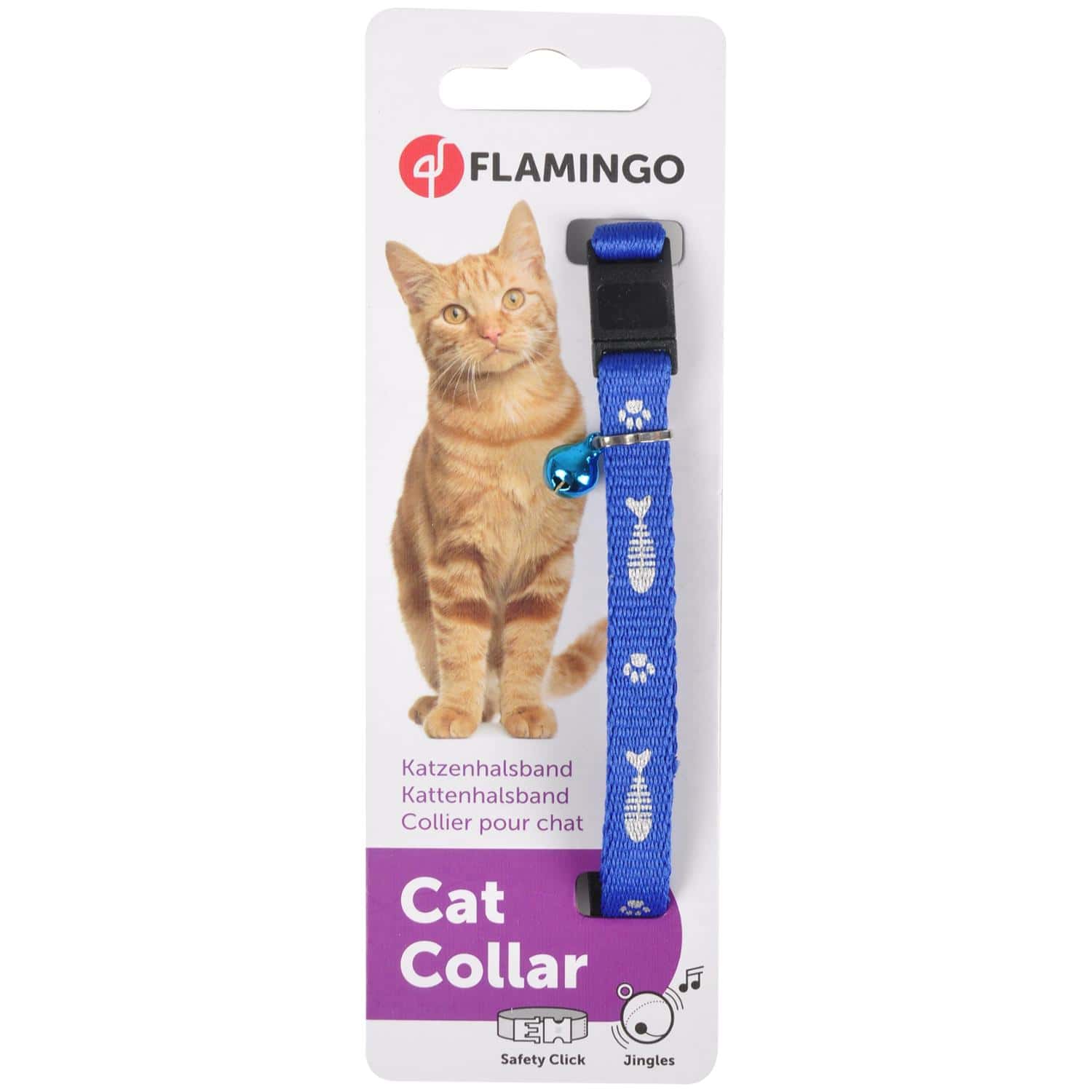 Ошейник нейлоновый CAT COLLAR BLUE 30cm10mm