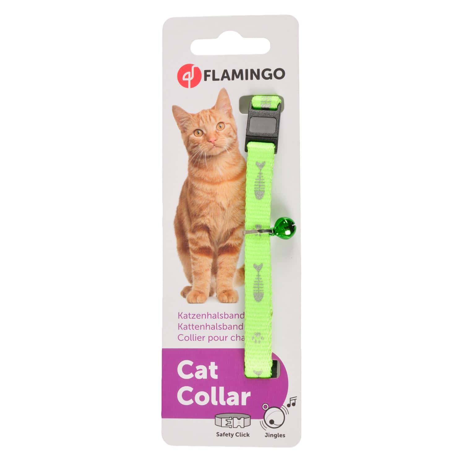 Ошейник нейлоновый CAT COLLAR GREEN 30cm10mm