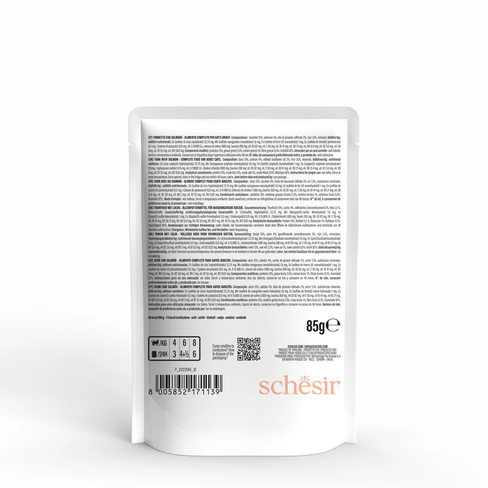 SCHESIR C&B Hrană umedă pentru pisici cu ton și somon în pliculeț de jeleu