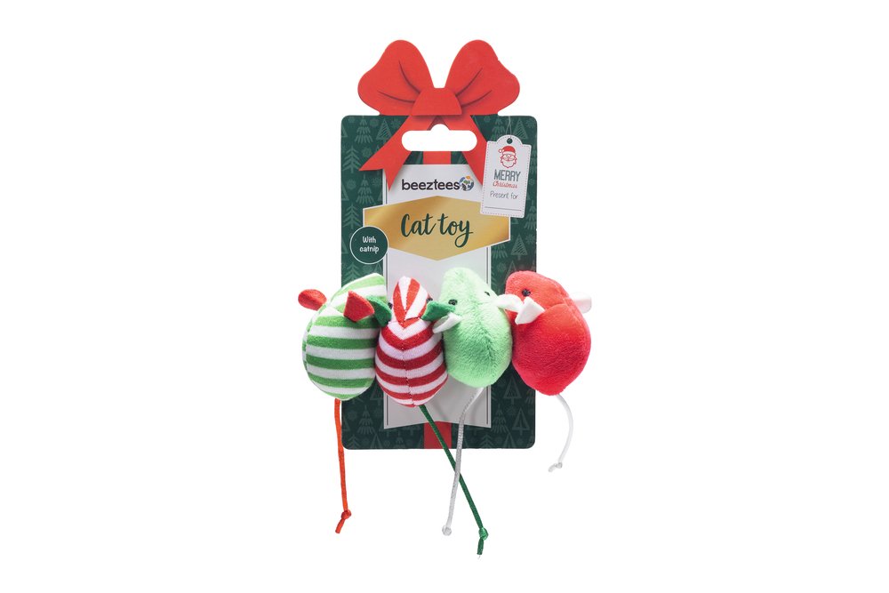 Jucarie din pluș CRISTM MICE RED/GREEN