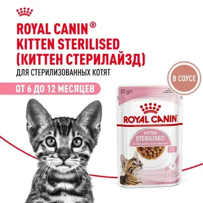 Hrană uscată pentru pisoi ROYAL CANIN KITTEN Sterilised GRAVE 85g x 12 bucăți