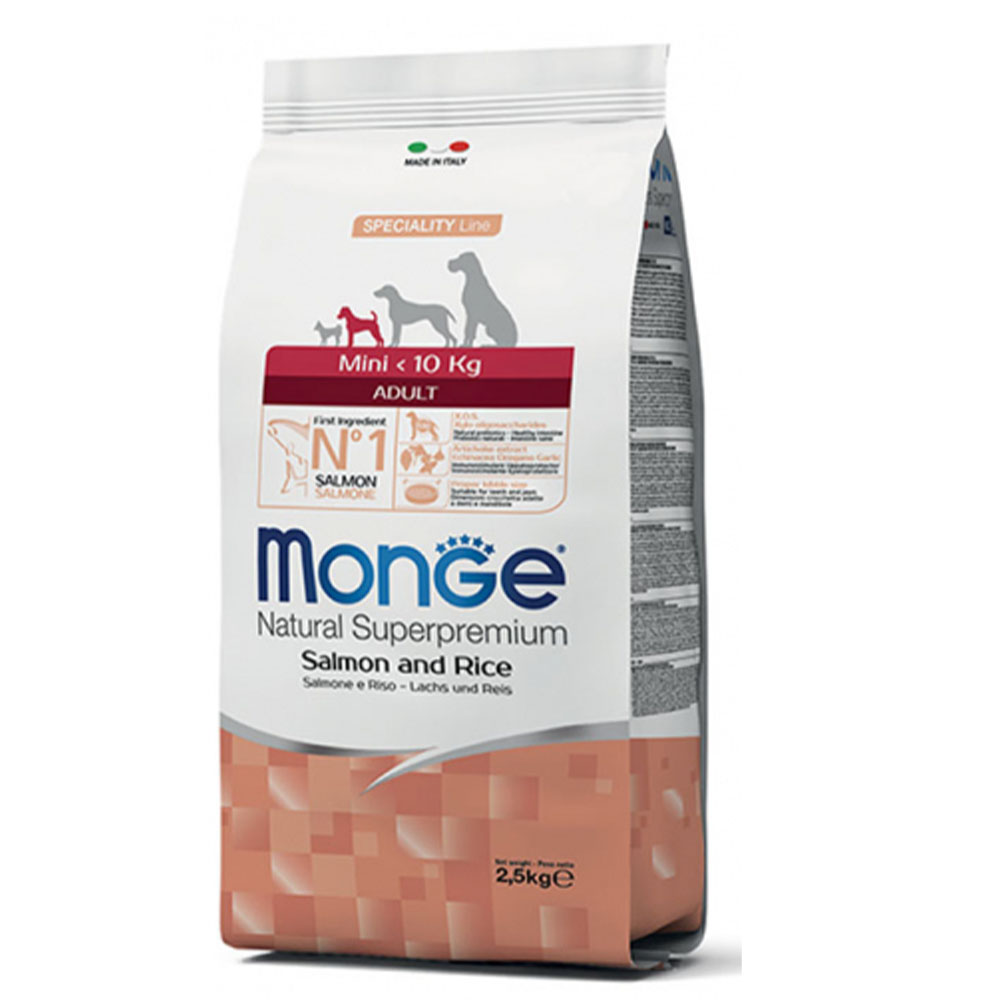 MONGE DRY DOG MINI ADULT Salmon/Rice 800gr.