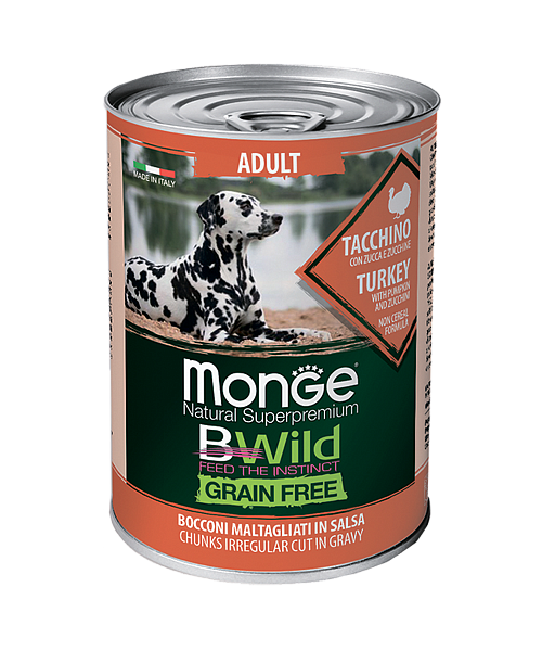 Cumpara  Hrană pentru câini - MONGE DOG BWILD ADULT Turkey/Pumpkin/Zucchini..
