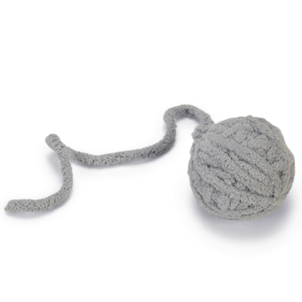 BEEZTEES Jucărie pentru pisici minge cu coardă ISAR Grey