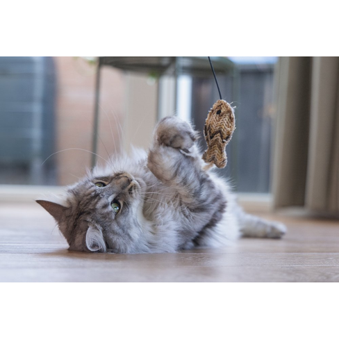 BEEZTEES игрушка-удочка с рыбкой CATNIP Plush SALMI