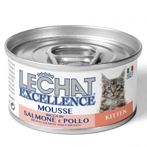 Cumpara  Hrană umedă - LECHAT EXC. MOUSSE KITTEN CHICKEN/SALMONE 85g..