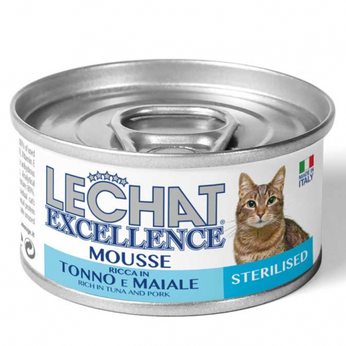 Cumpara  Hrană umedă - LECHAT EXC. MOUSSE STERILISED TUNA/PORK 85gr...