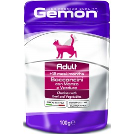 Cumpara  Pentru pisici - GEMON CAT POUCH ADULT Beef/Vegetables 100gr..