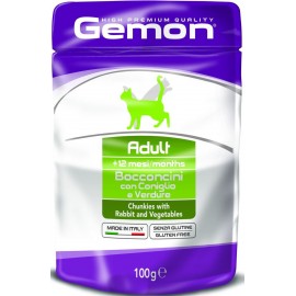 Cumpara  Hrană umedă - GEMON CAT POUCH ADULT Rabbit/Vegetables 100gr..