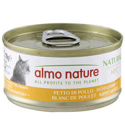 ALMO NATURE Hrană pentru pisici HFC cu conservă, piept de pui natural, 70g