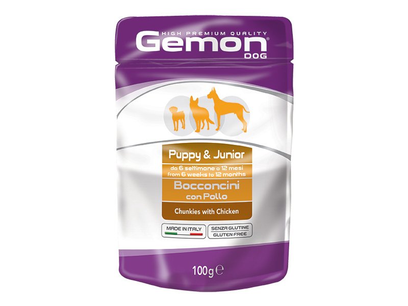 Cumpara  Hrană umedă pentru câini - GEMON DOG POUCH PUPPY & JUNIOR CHICKEN 100gr...