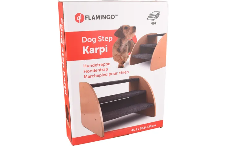FLAMINGO Ступеньки для собак МДФ KAPRI GREY 41.5×38.5x30cm