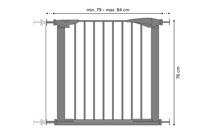 Перегородка Safety Gate SALUS Grey 79-84x76cm
