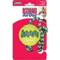 Flamingo игрушка резиновая KONG Squeakair Ball+Rope Med Yellow