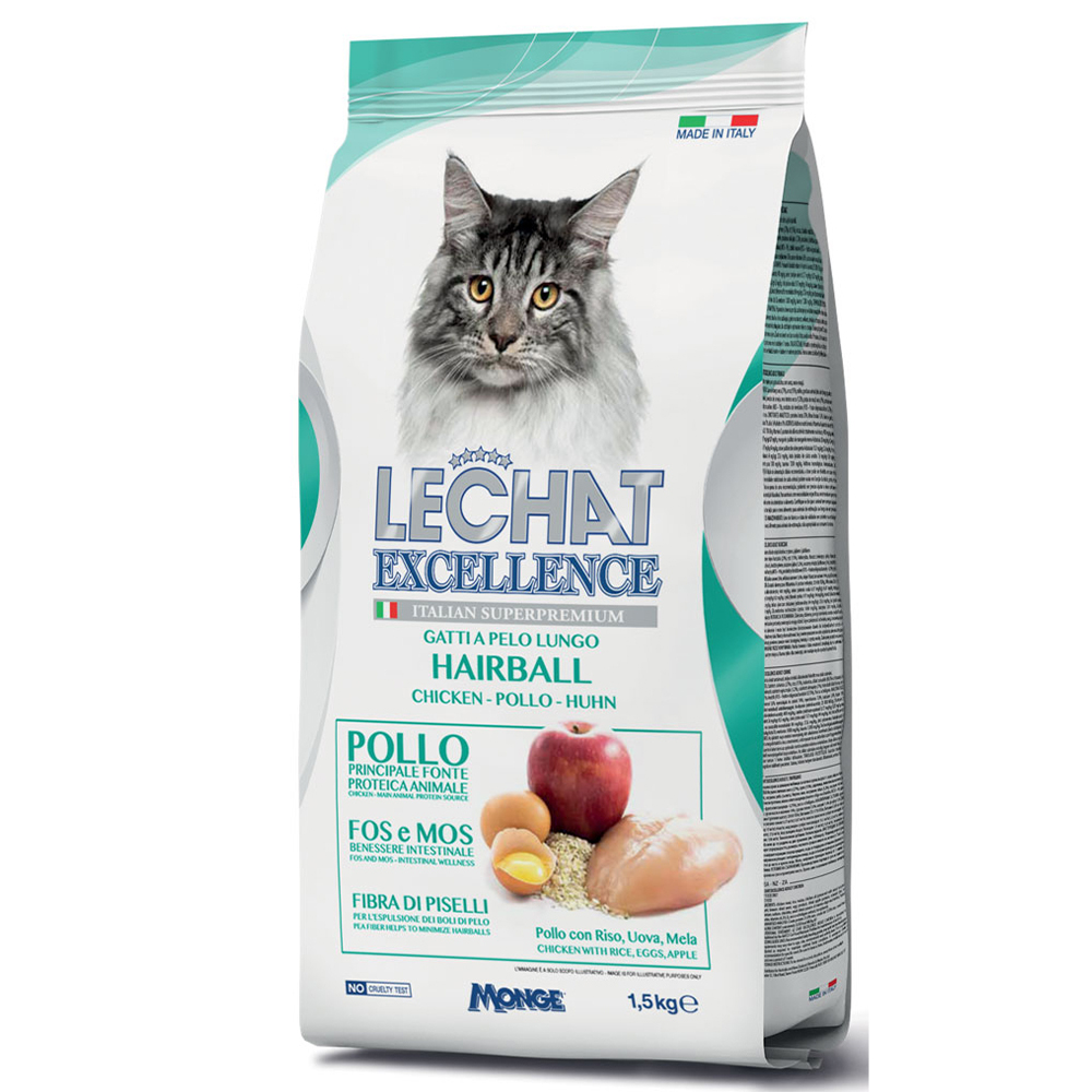 Купить  Сухой корм - LECHAT DRY EXCELLENCE HAIRBALL 1,5 kg..