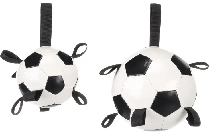 FLAMINGO Jucărie moale FOOTBALL cu panglici Mică 14cm