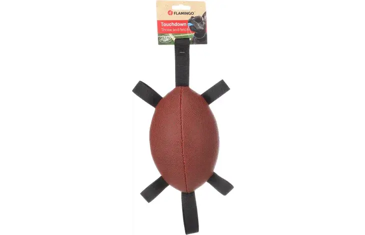FLAMINGO Jucărie moale RUGBYBALL Cu panglici 21cm