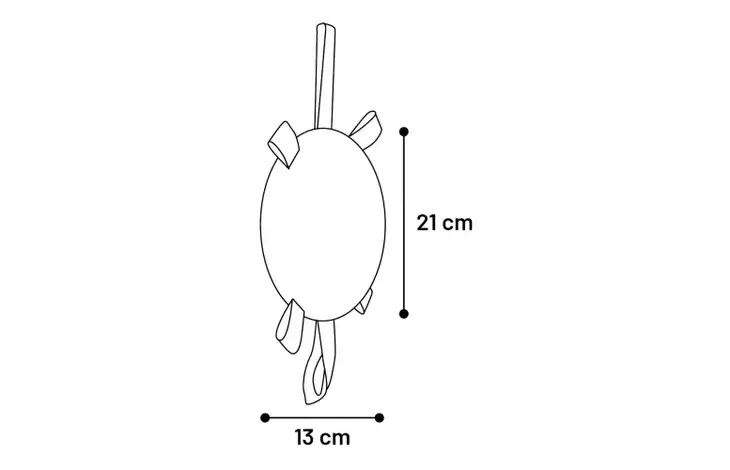 FLAMINGO Jucărie moale RUGBYBALL Cu panglici 21cm