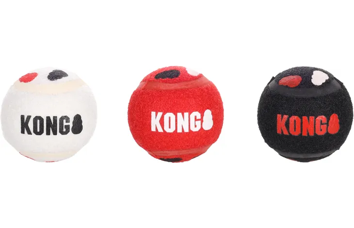 Flamingo jucărie din cauciuc KONG SPORT BALLS 3-PK S