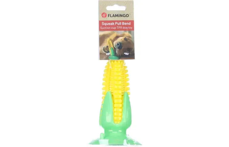 FLAMINGO игрушка резиновая BRUCO CORN Yellow 15cm