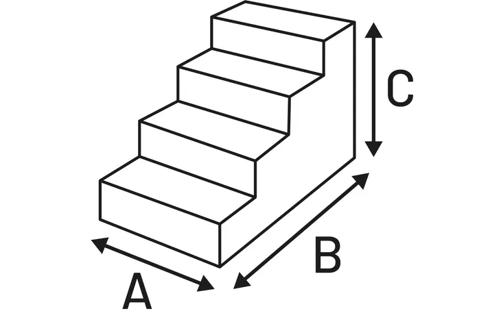 FLAMINGO Ступеньки для собак пластик. с плюш. покрыт. BLACK 35,5x60x40,5cm