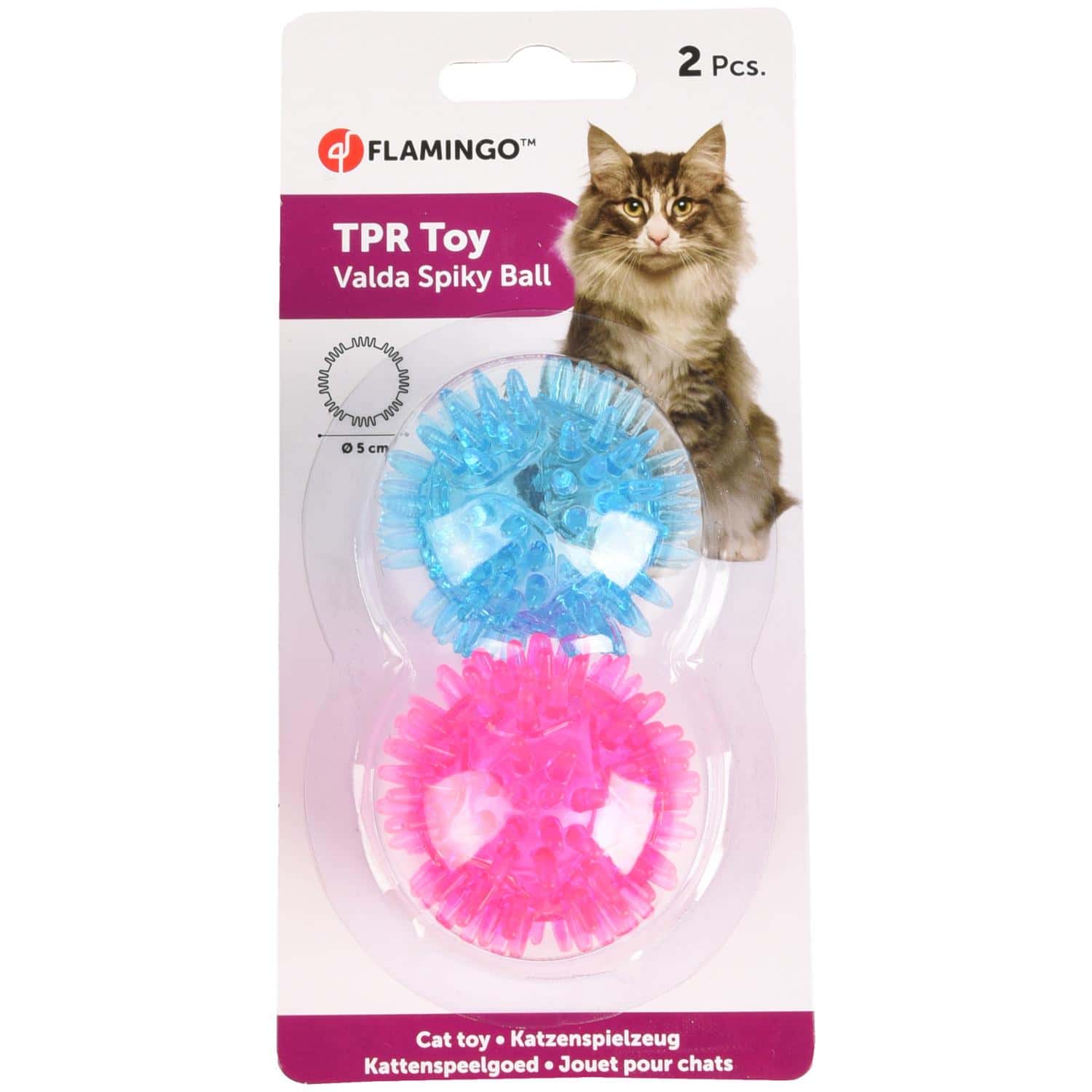 Flamingo мяч резиновый TPR VALDA SPIKY 5cm 2pcs