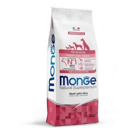 Cumpara  Hrană uscată - MONGE DRY DOG ALL BREED PUPPY Beef/Rice 12kg..