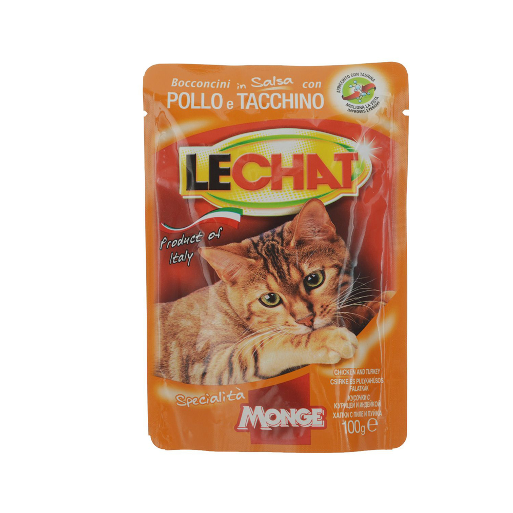 Cumpara  Pentru pisici - LECHAT Pouch Chunkies Chicken and turkey 100g..