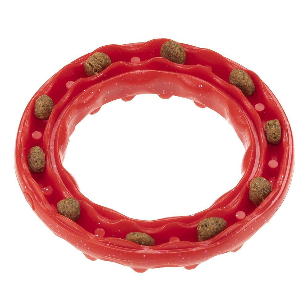 Ferplast игрушка резиновая SMILE M RING Red