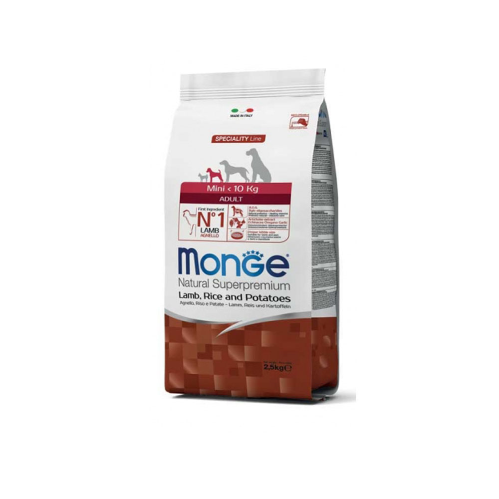 Cumpara  Hrană uscată - MONGE DRY DOG MINI ADULT Lamb/Rice/Potatoes 8..