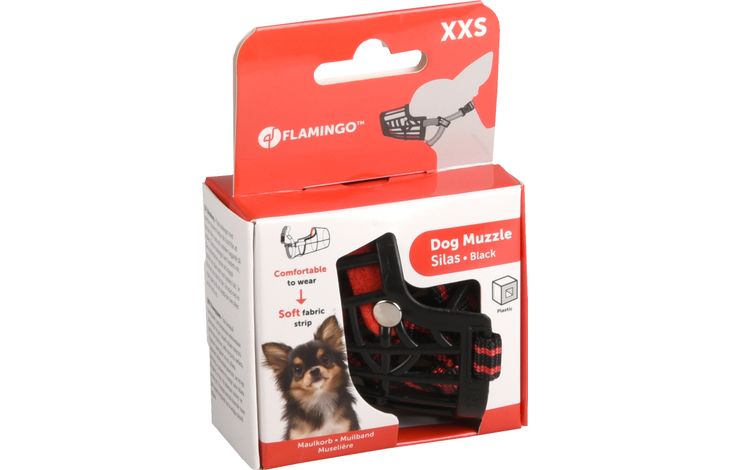 Flamingo Намордник пластик. MUZZLE SILAS XXS Black