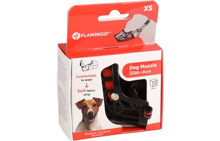 Flamingo Намордник пластик. MUZZLE SILAS XS Black