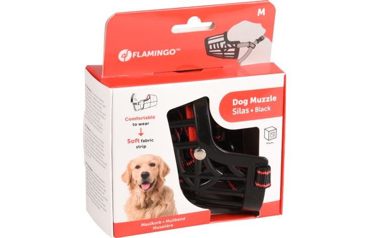 Flamingo Намордник пластик. MUZZLE SILAS M Black