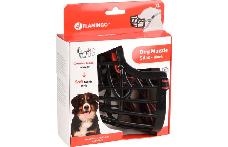 Flamingo Намордник пластик. MUZZLE SILAS XL Black