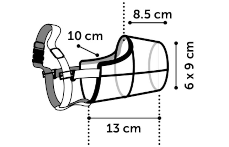 Flamingo Намордник пластик. MUZZLE SILAS XL Black