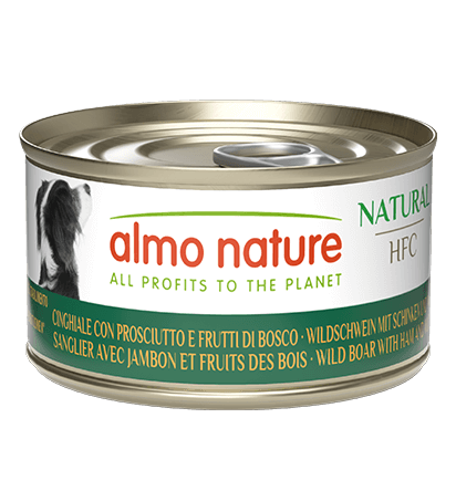 ALMO NATURE Dog HFC CAN Natural Wild Boar with Ham and Wild Berries 95g