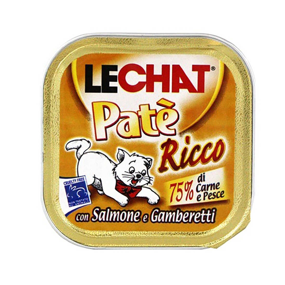 Cumpara  Pentru pisici - LECHAT RICCO Pate Salmon and Shrimps 100gr...