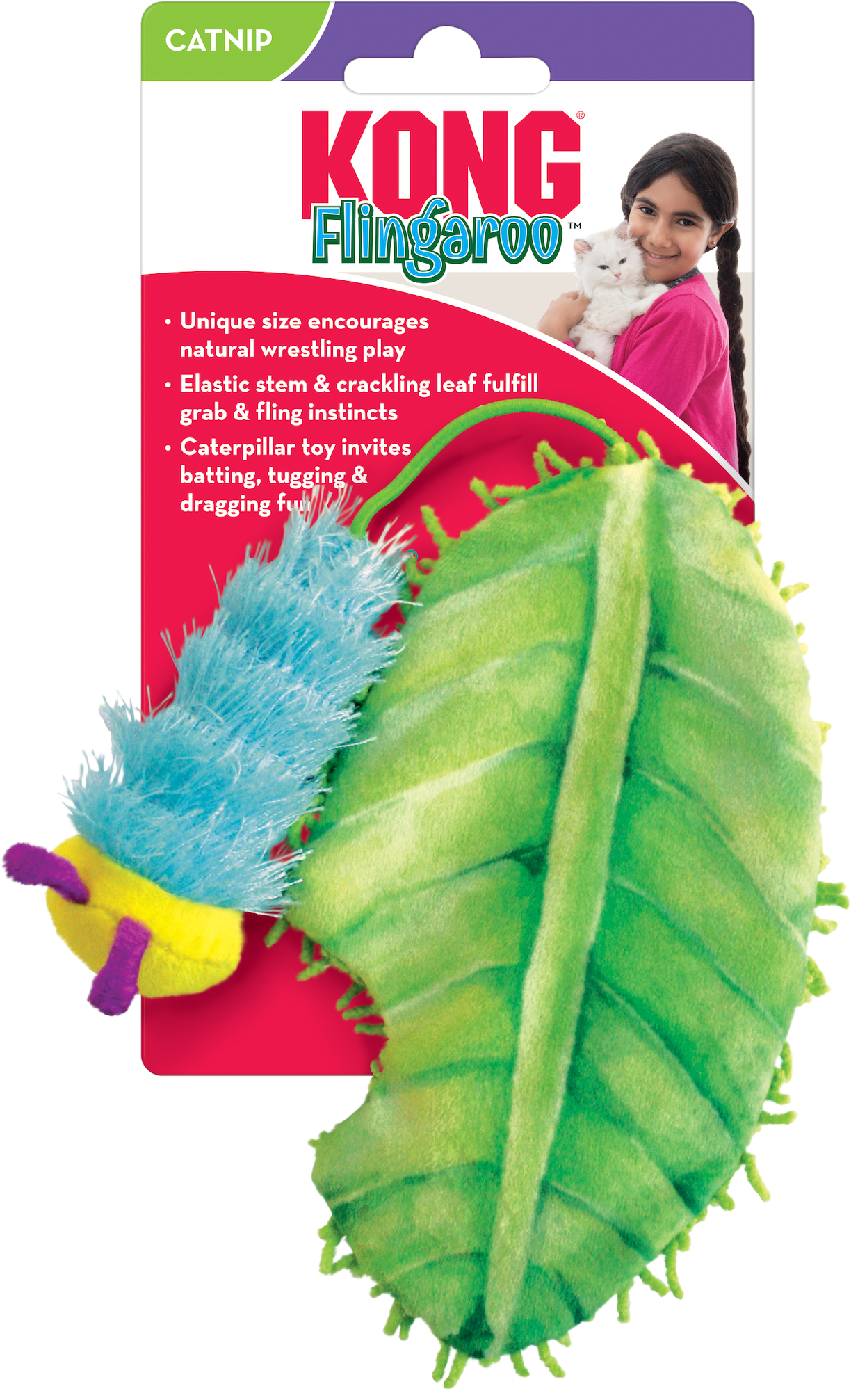 Jucarie pentru pisici Kong Flingaroo Caterpillar