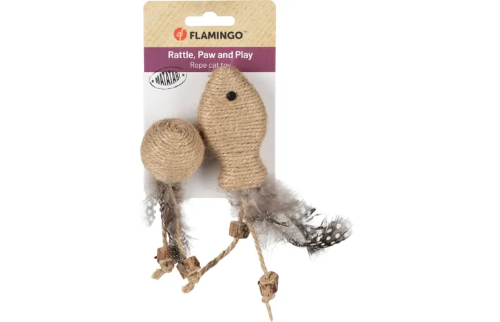 Flamingo игрушка для кошек из джута..