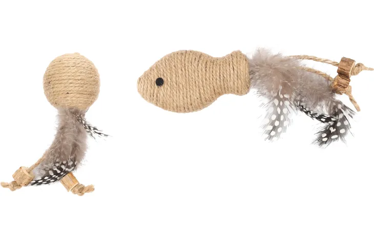 Flamingo игрушка для кошек из джута BALL BROWN 15*4.5*2.5cm