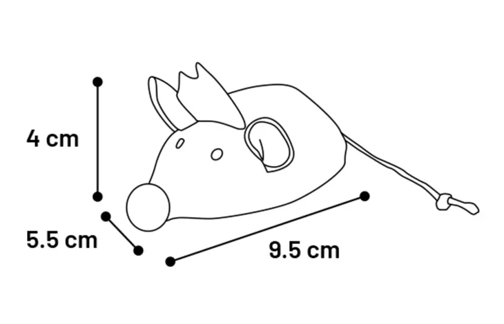 Flamingo игрушка для кошек LOVU MOUSE BEIGE 9.5*5.5*4cm