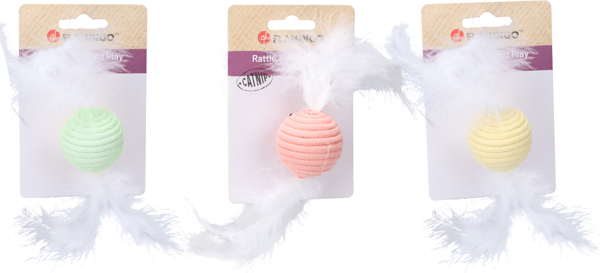 Jucarie minge cu pene Poppy Several Colours