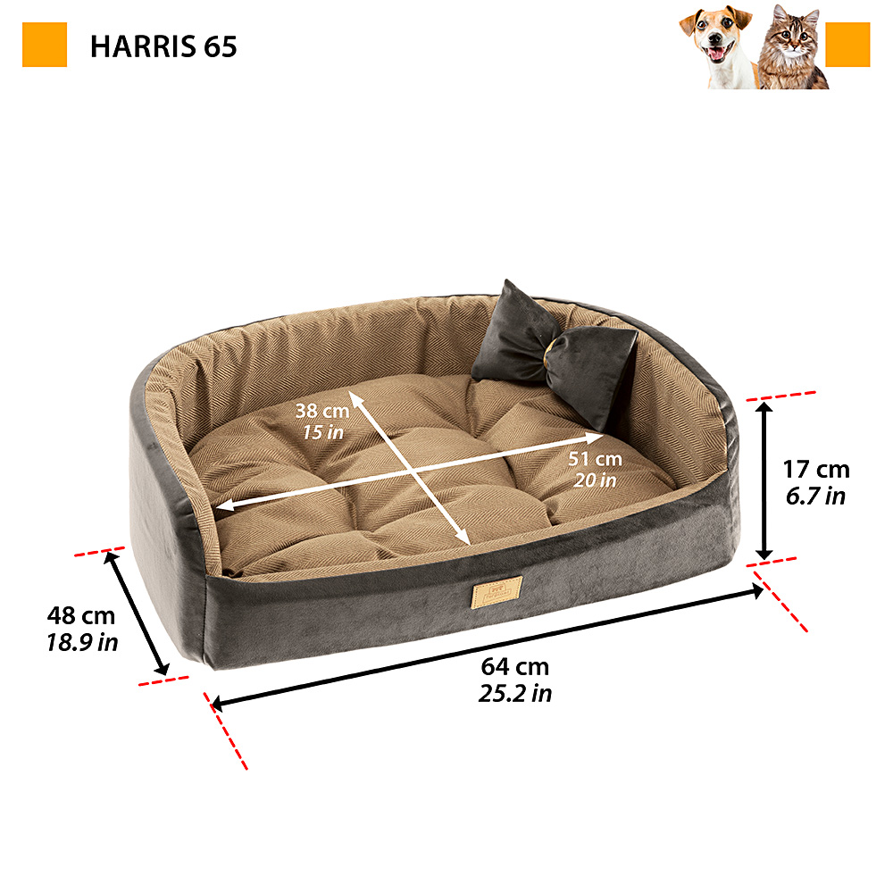 FERPLAST Диван хлопок HARRIS 65 BROWN