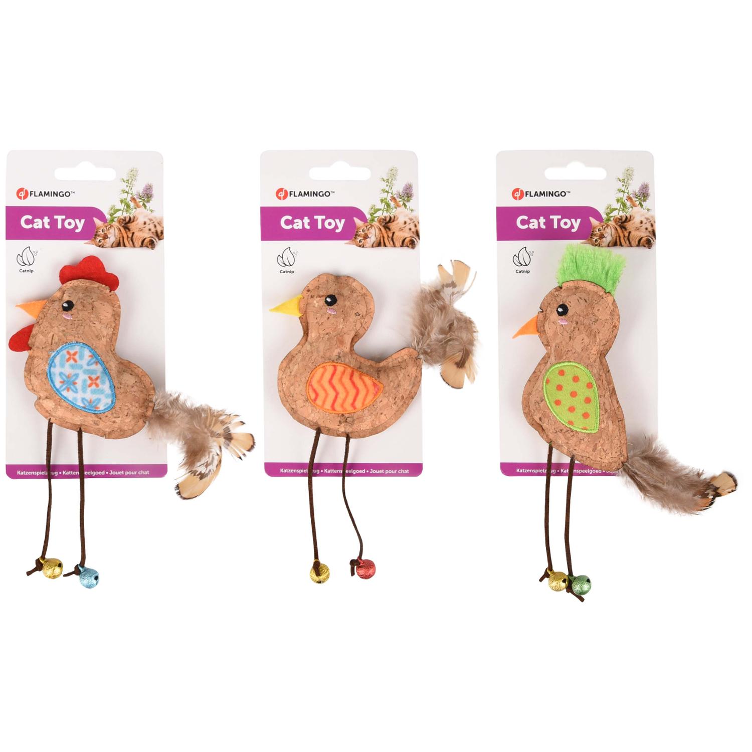 Flamingo игрушка для кошек KIRK CHICKEN/ROOSTER/BIRD Assort.