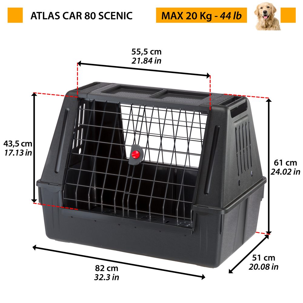 Ferplast Переноска ATLAS CAR 80 SCENIC Black