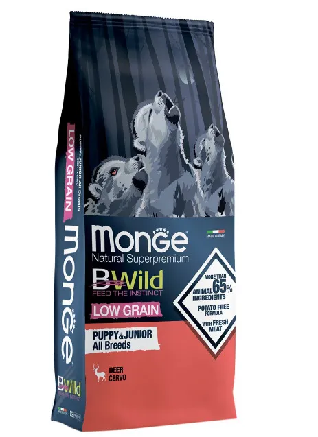 MONGE DRY DOG BWILD LG PUPPY Deer 12kg